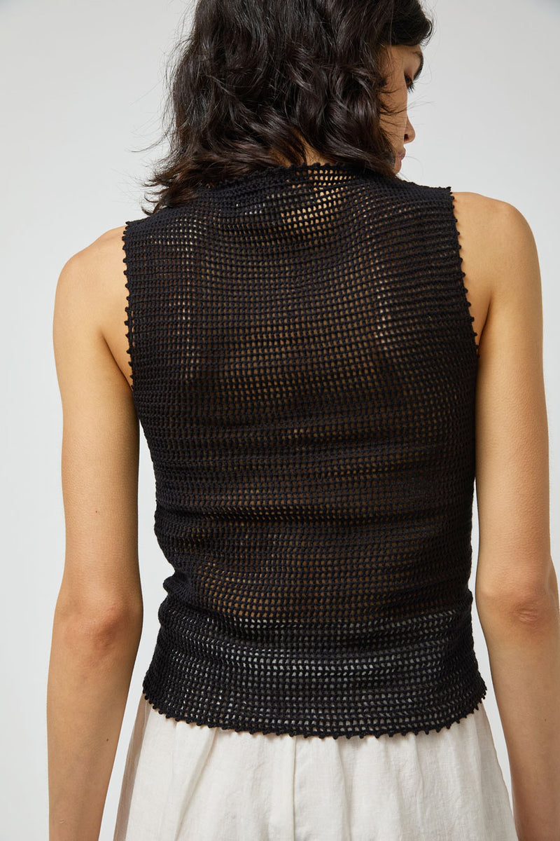 Zii Ropa Nia Crochet Top in Black