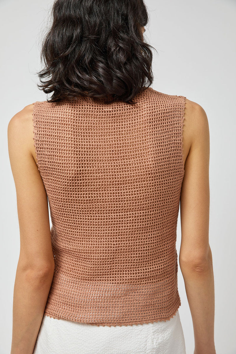 Zii Ropa Nia Crochet Top in Terracotta