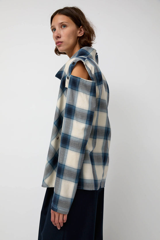 épingler Cowl Wrap Long Shirt in Blue