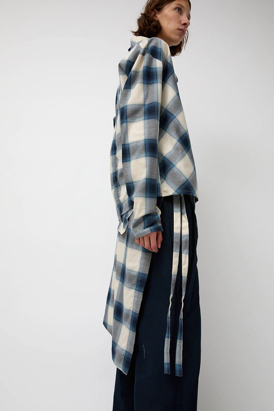 épingler Cowl Wrap Long Shirt in Blue