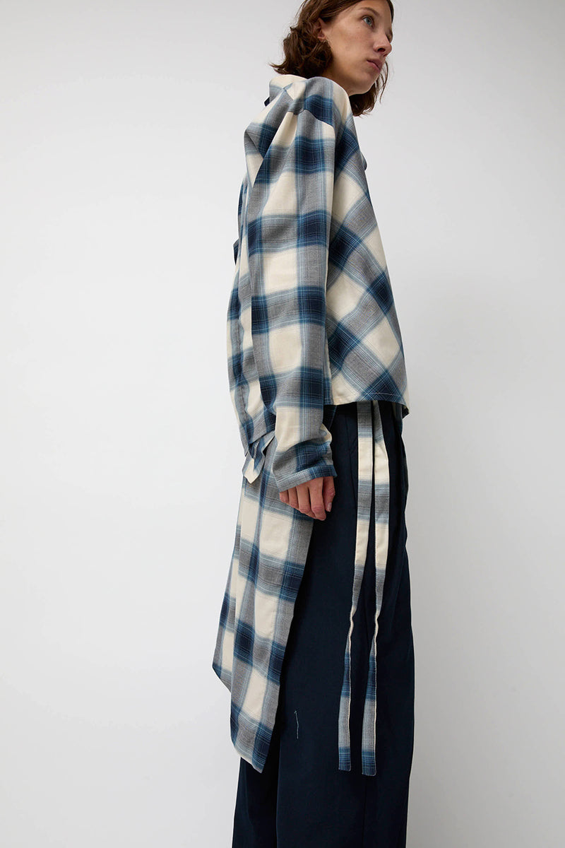 épingler Cowl Wrap Long Shirt in Blue