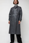 épingler Leather Scarf Trench in Charcoal