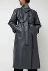 épingler Leather Scarf Trench in Charcoal