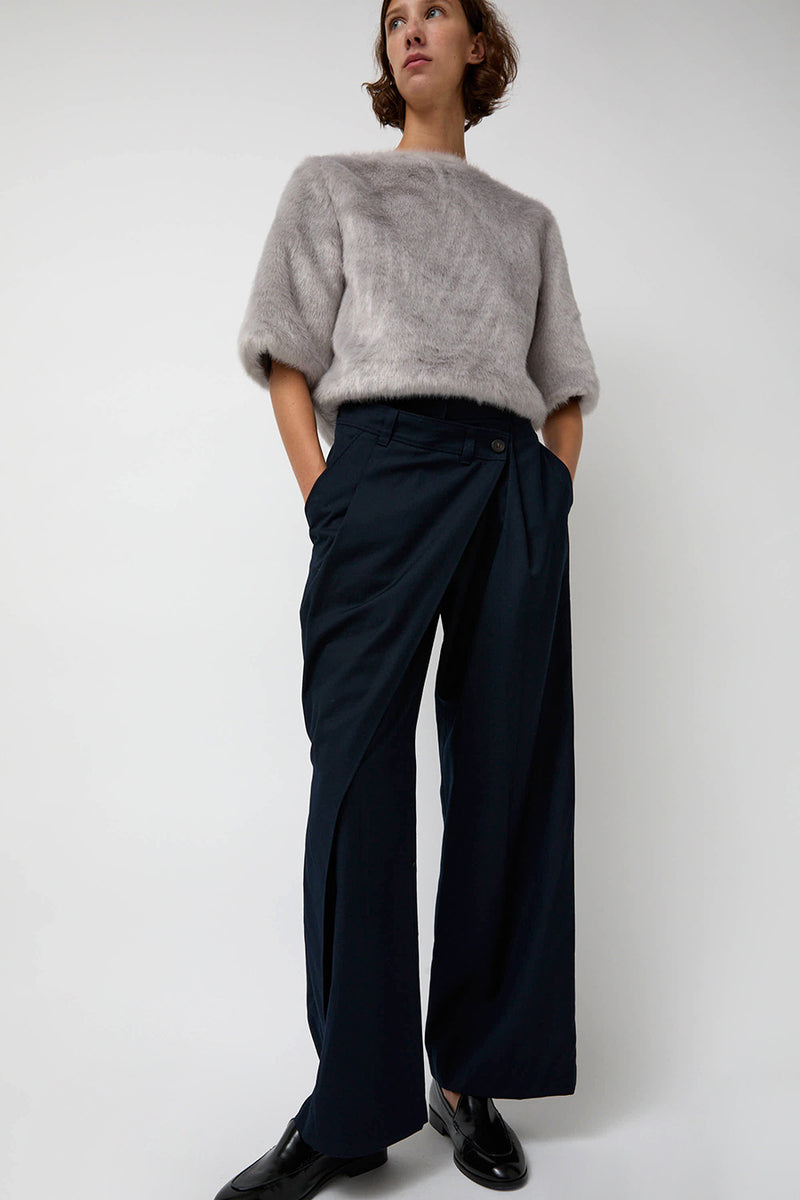 épingler Wool Wrapped Slacks in Navy