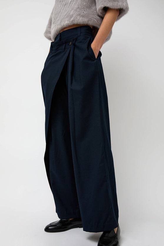 épingler Wool Wrapped Slacks in Navy