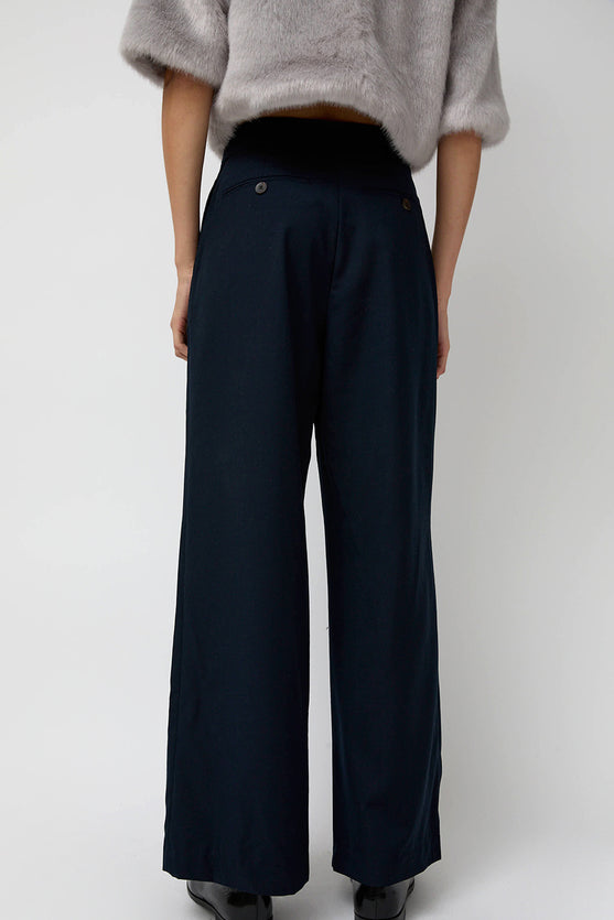 épingler Wool Wrapped Slacks in Navy