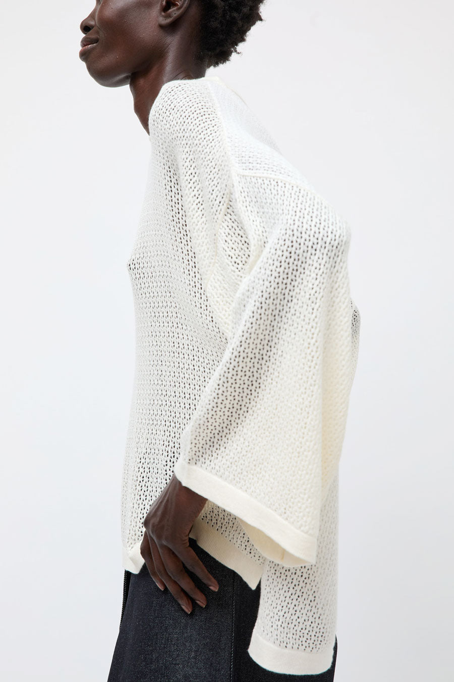 et Tigre Maxi Knit Top in Cream