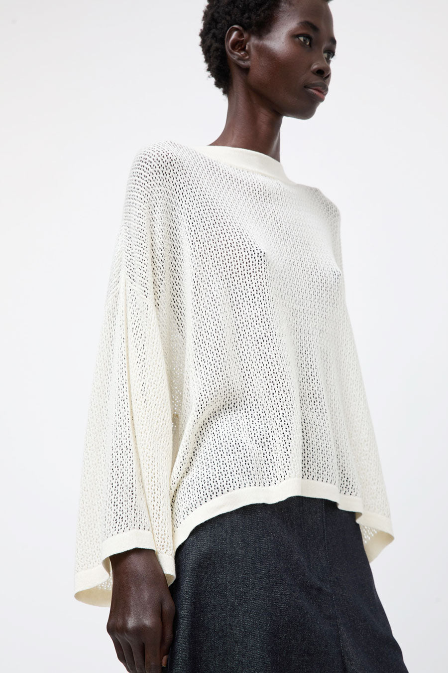 et Tigre Maxi Knit Top in Cream