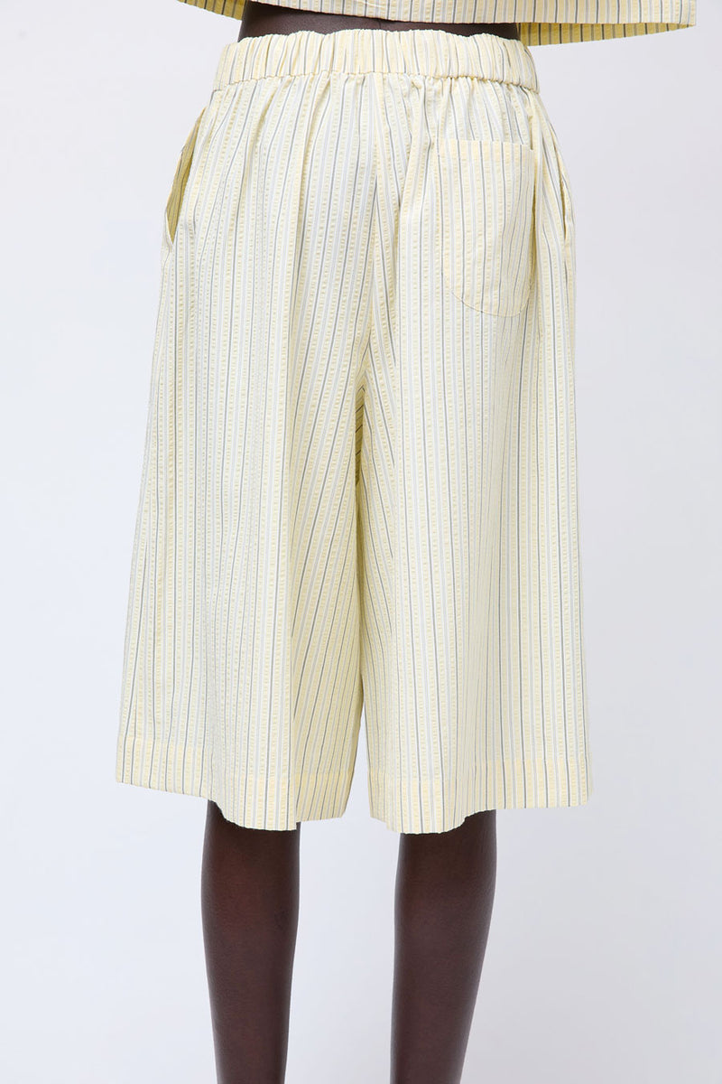 et Tigre Polly Short in Yellow Green Seersucker