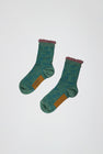 Exquisite J Flower Socks in Green