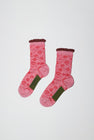 Exquisite J Flower Socks in Pink