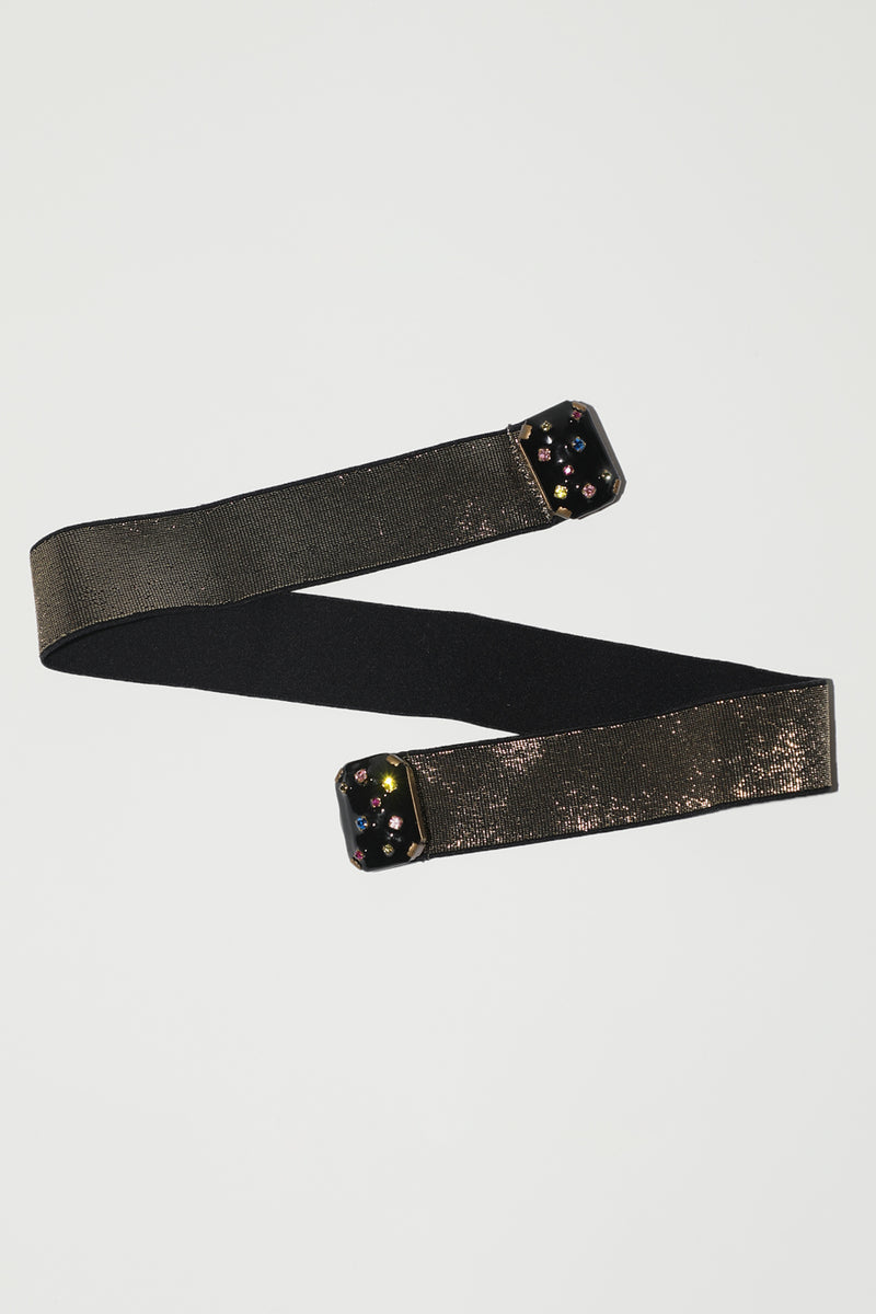 Exquisite J Micro Crystals Belt in Black