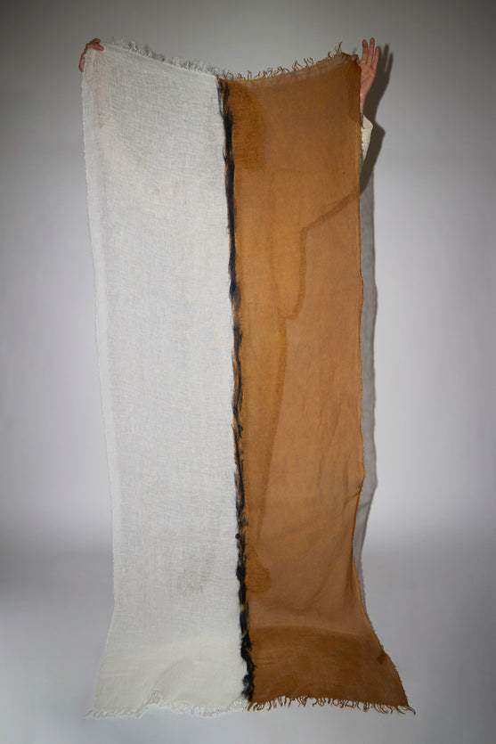 Exquisite J PaintExquisite J Painted Scarf in Cream and Tobaccoed Scarf in Cream and Tobacco