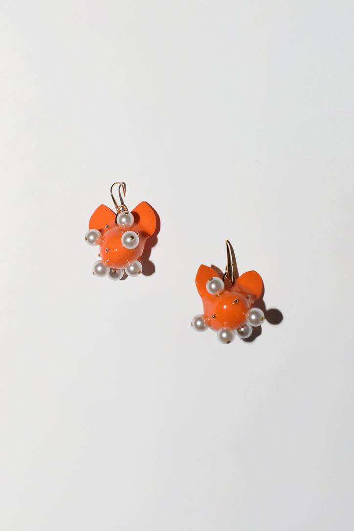Artistic Rubber Tubing Naya Earrings Orange