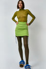 KkCo Scrunch Mini Skirt in Kelp