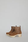 No.6 5" Pull On Shearling Clog Boot on Mid Tread in Honey Aviator on White Base
