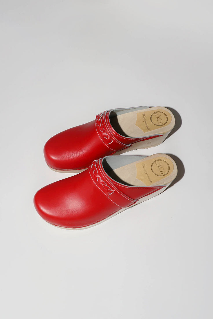 Image of No.6 Bridget Clog on Mid Wedge in Red