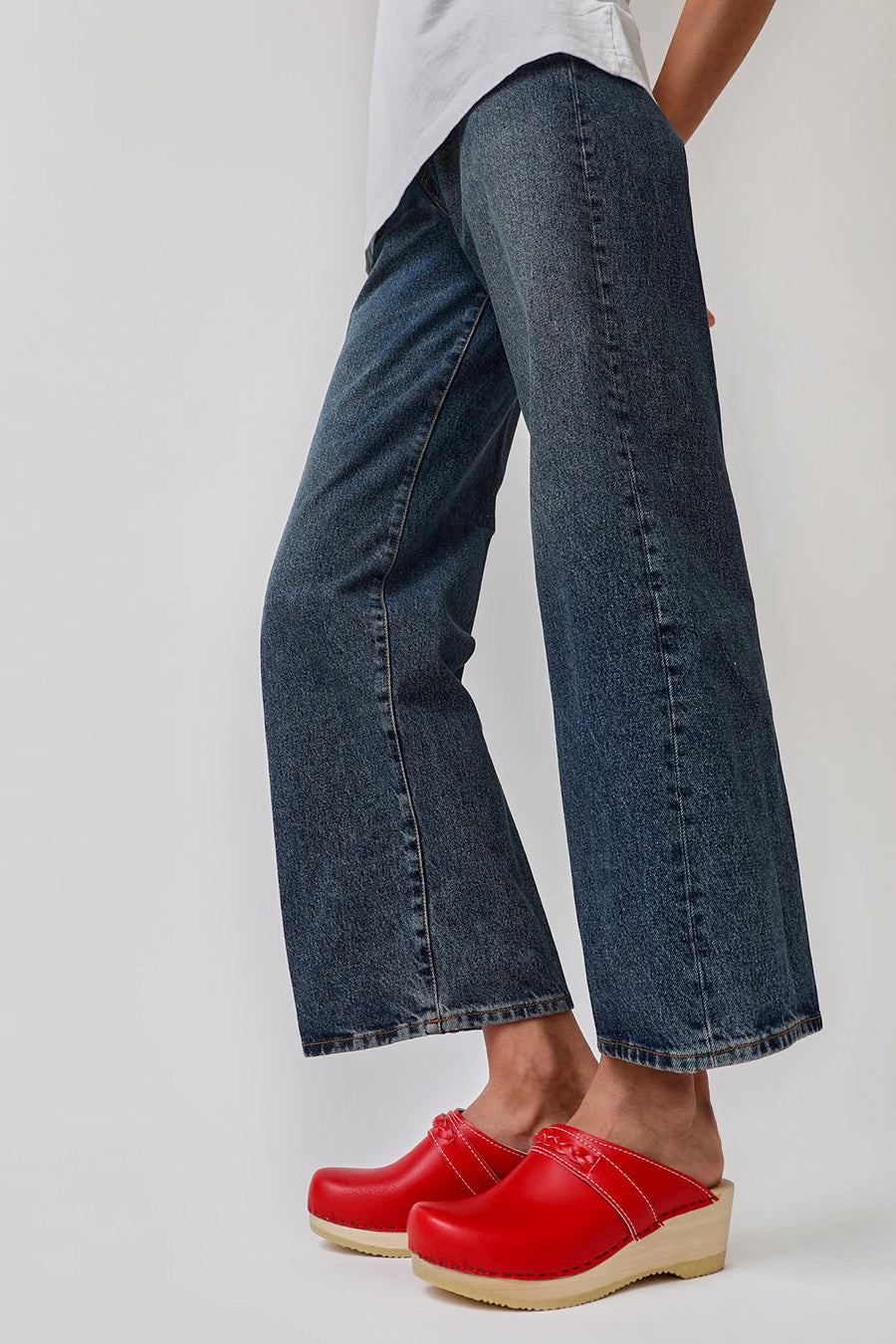 No.6 Bridget Clog on Mid Wedge in Red