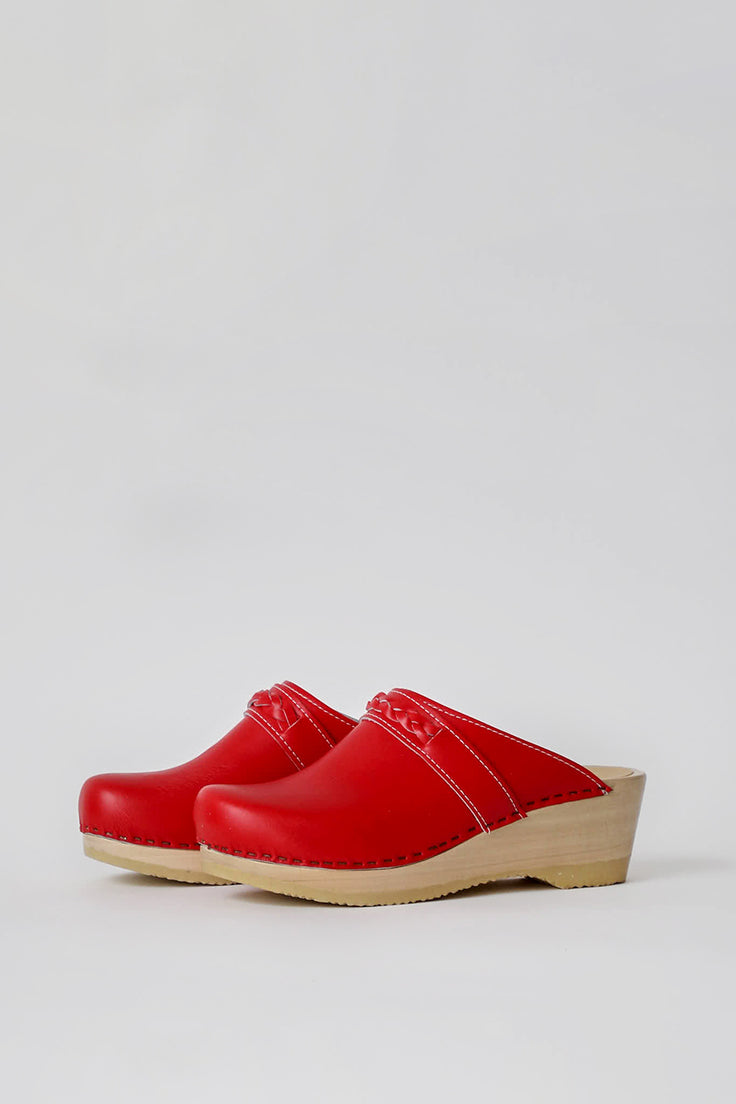 Image of No.6 Bridget Clog on Mid Wedge in Red