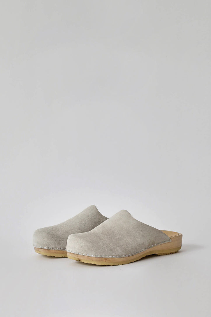 Image of No.6 Contour Clog on Flat Base in Chalk Suede