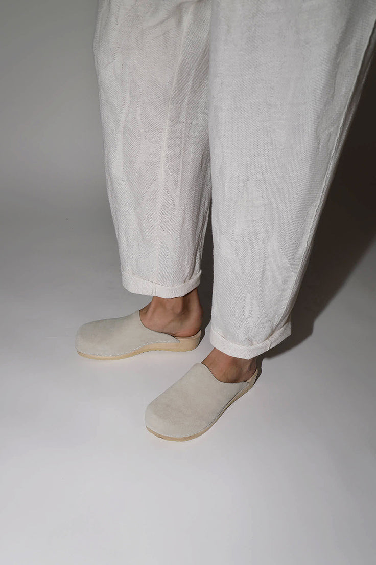 Image of No.6 Contour Clog on Flat Base in Chalk Suede