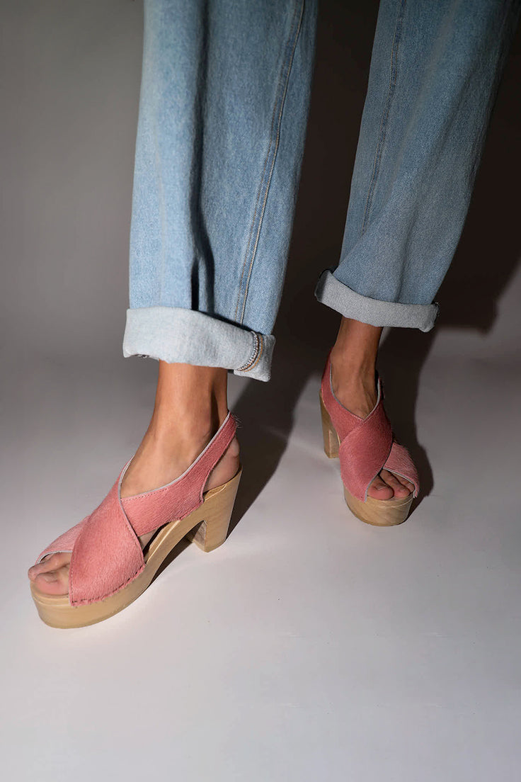 Image of No.6 Crossover Clog on Platform in Pink Pony