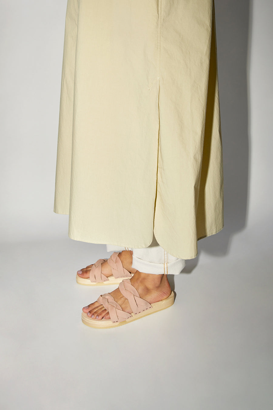 No.6 Double Braided Clog on Bendable Flat Base in Pink Sand