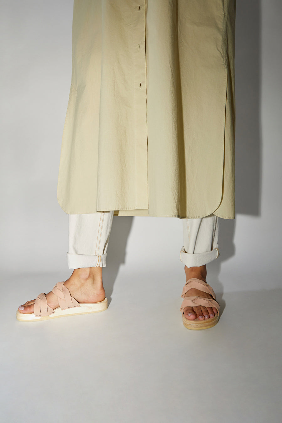 No.6 Double Braided Clog on Bendable Flat Base in Pink Sand