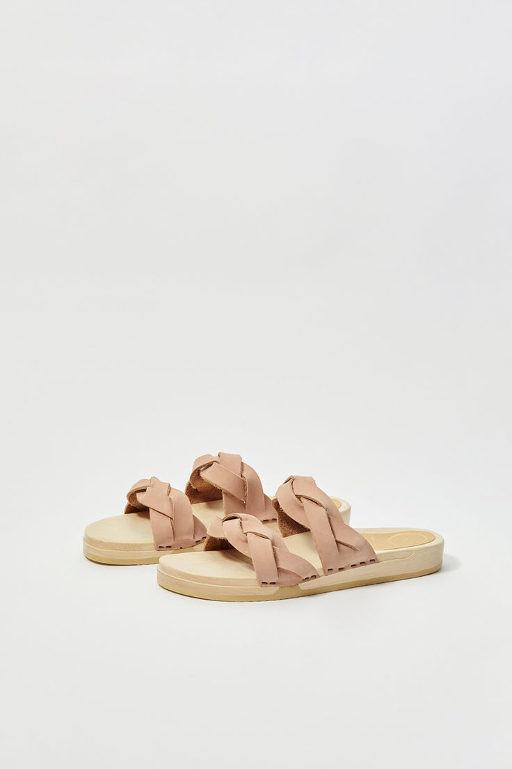 Image of No.6 Double Braided Clog on Bendable Flat Base in Pink Sand