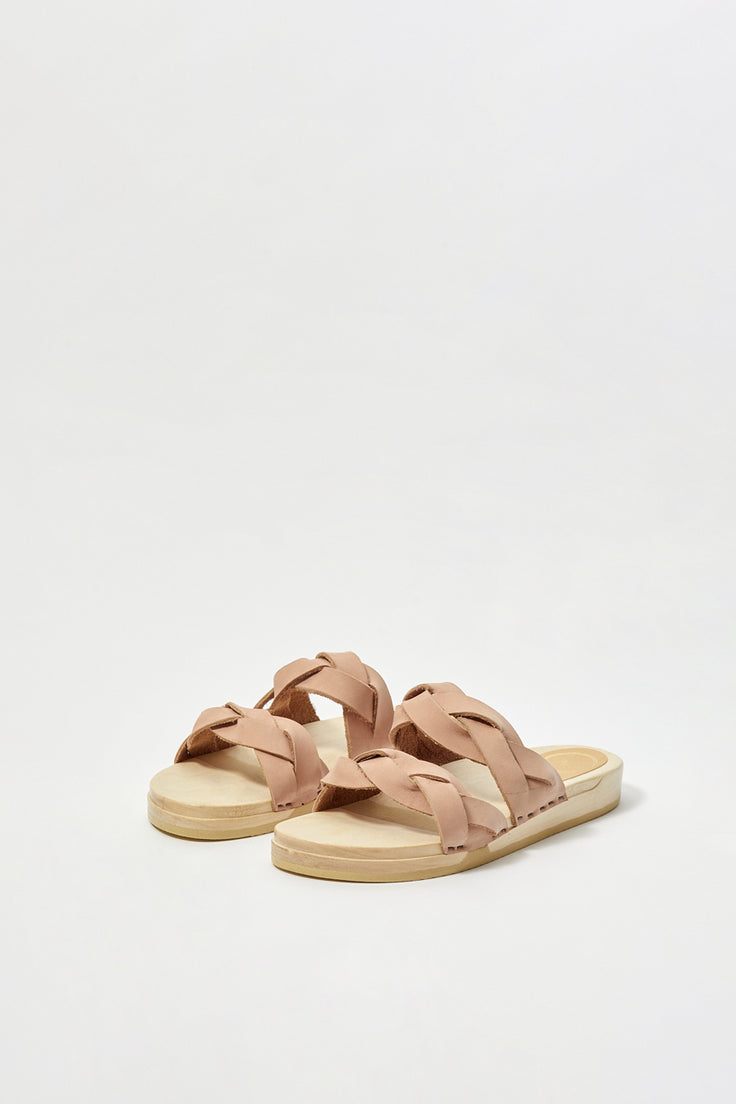 Image of No.6 Double Braided Clog on Bendable Flat Base in Pink Sand
